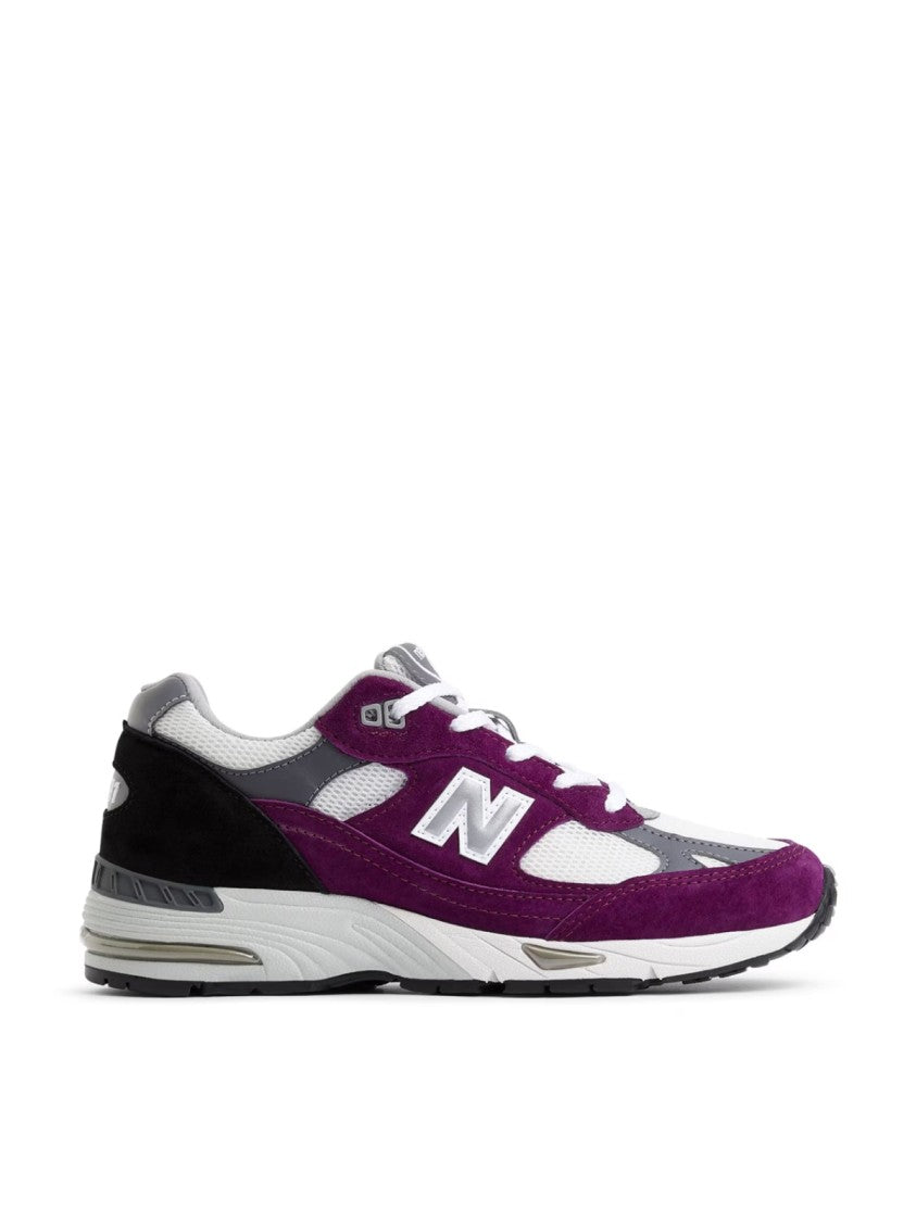 New Balance 991 'Grape Juice' Sneakers With Suede And Mesh Construction