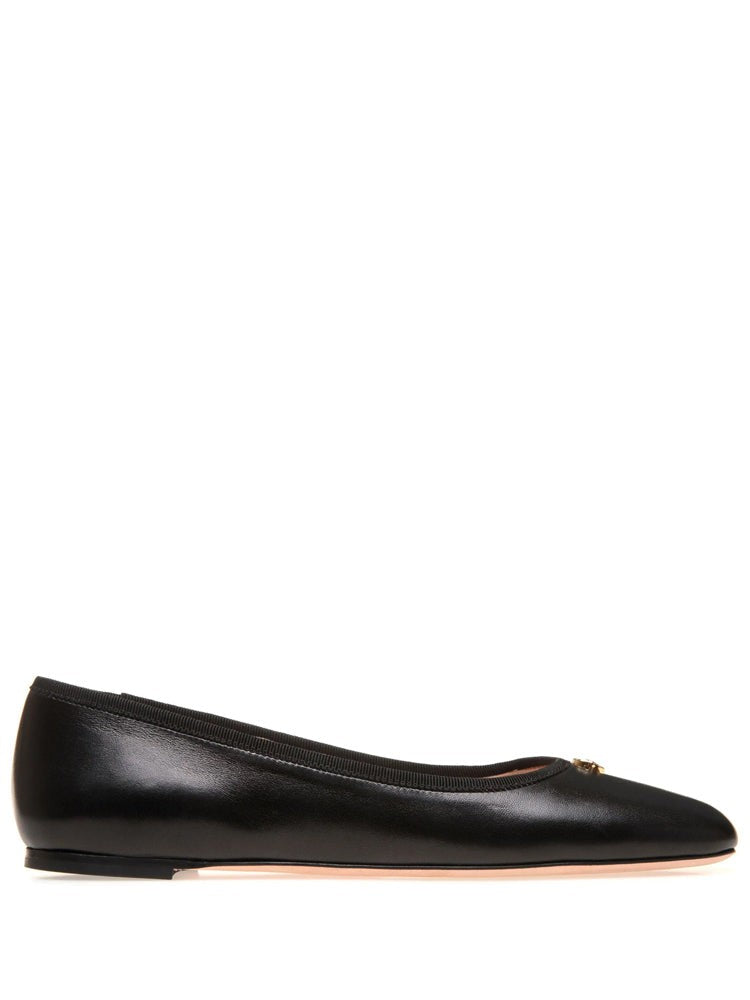 Bally Black Pointed-Toe Sheep Leather Flats