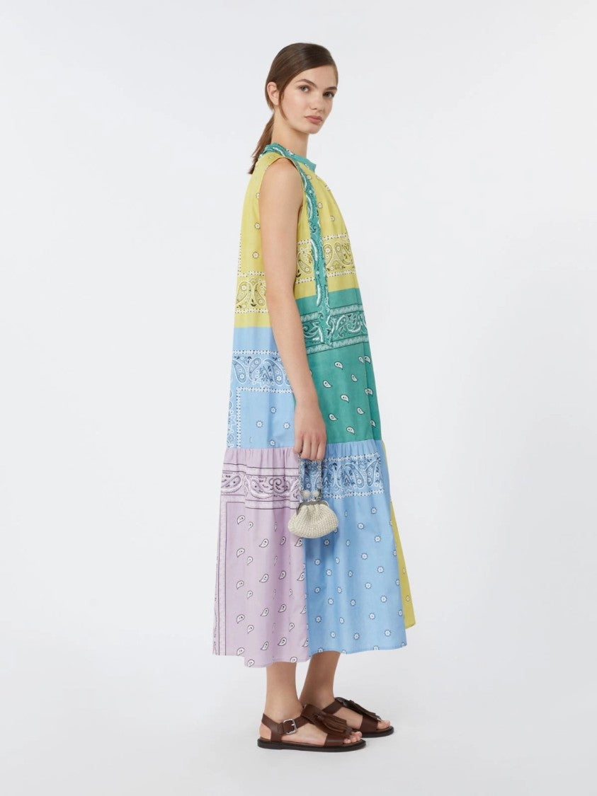 Max Mara Patchwork Midi Dress With Bandana-Inspired Prints