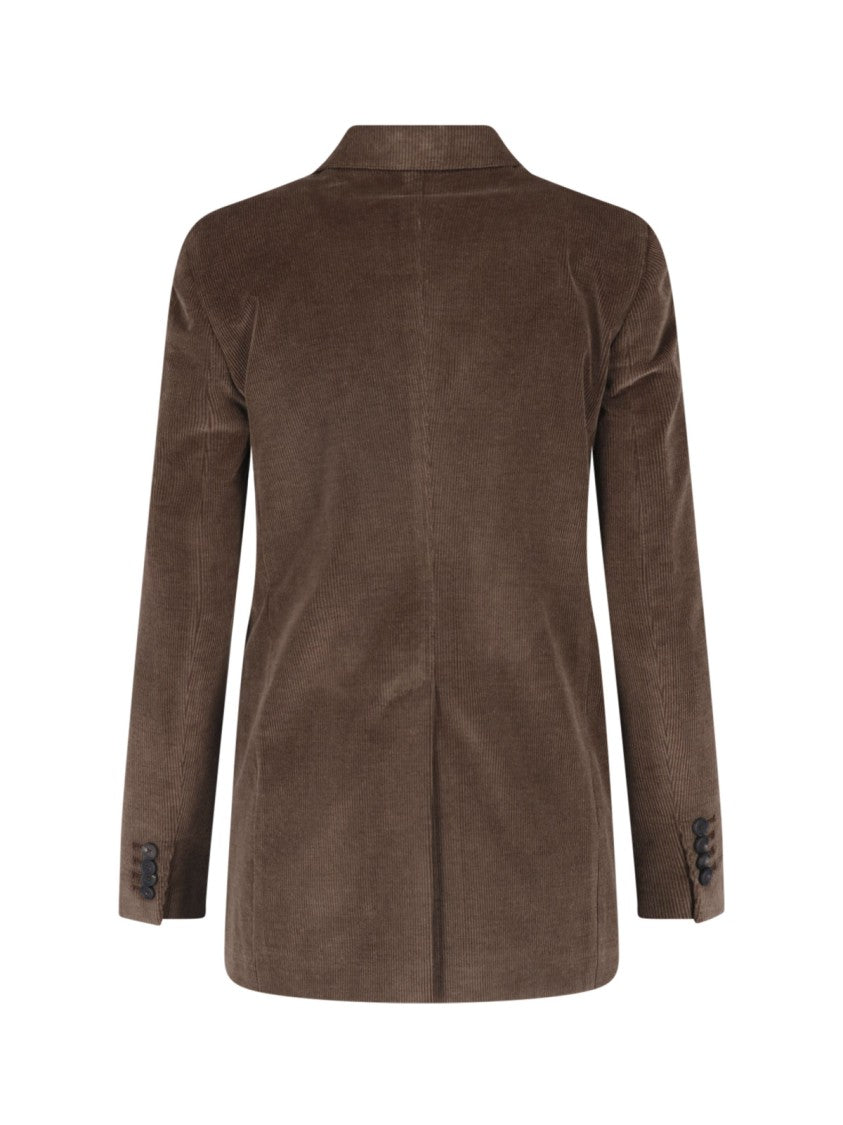 Tagliatore J-Jasmine Brown Corduroy Double-Breasted Blazer