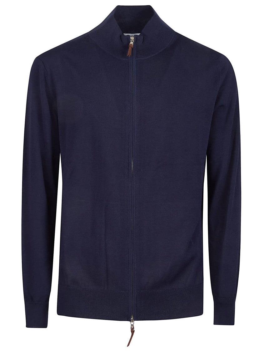 Ballantyne Plain Full Zip Cotton Cardigan