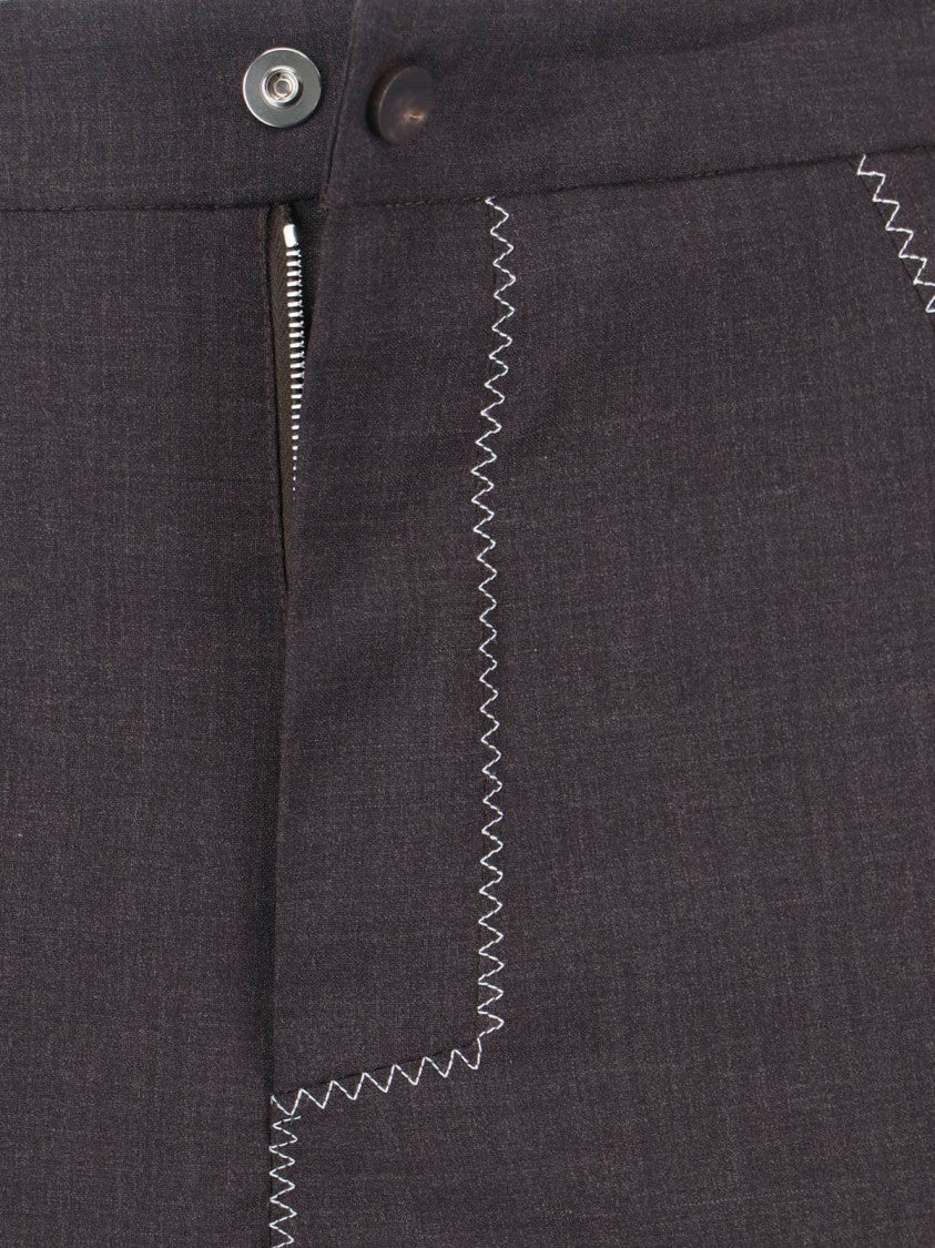 Kiko Kostadinov Grey Fosco High-Waisted Zigzag Trousers