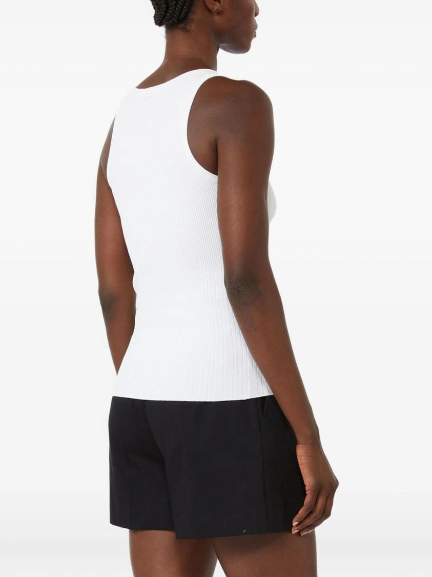 Max Mara White Scoop Neckline Cotton Tank Top
