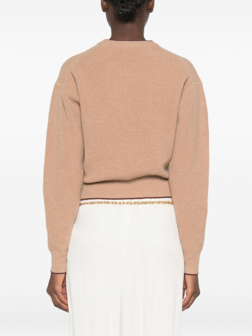 Chloé Black Ribbed Knit Heart-Shaped Sweater