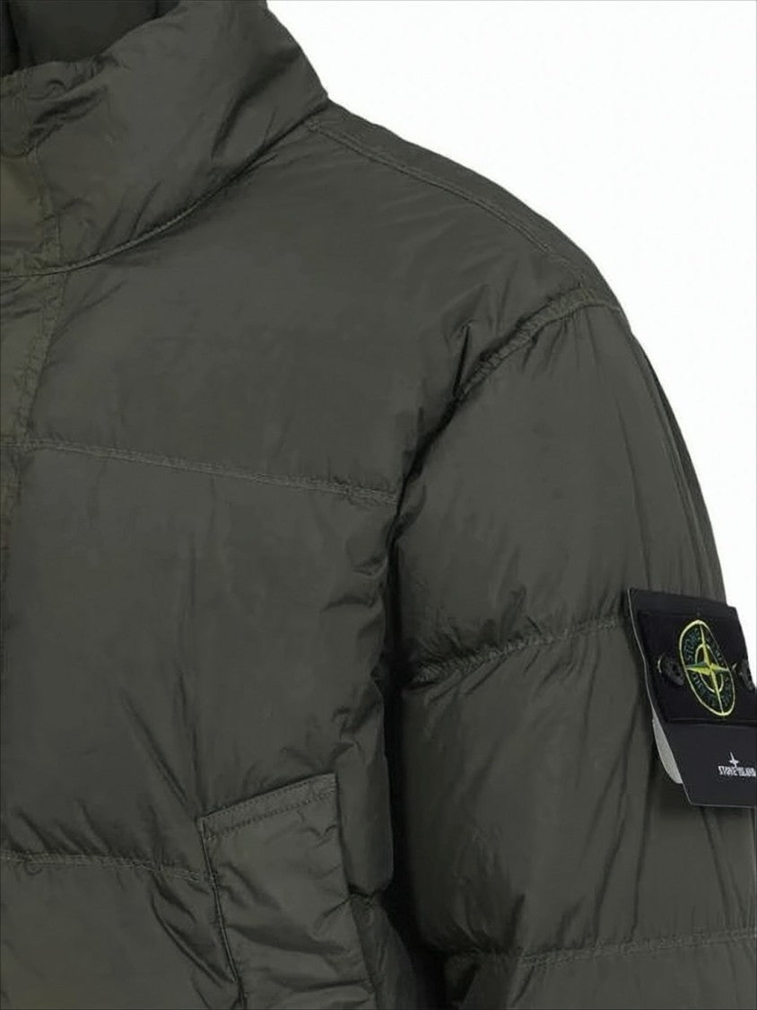 Stone Island Boxy Cropped Down Jacket With Signature Patch