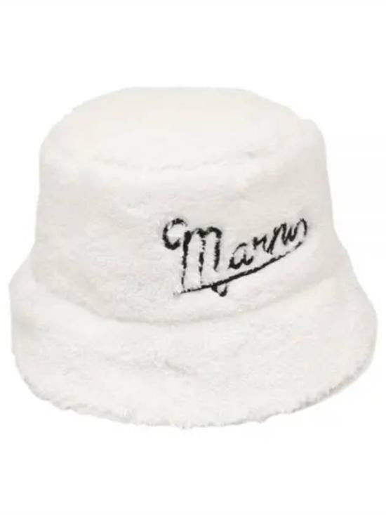 Marni Plush Bucket Hat With Embroidered Logo Detail