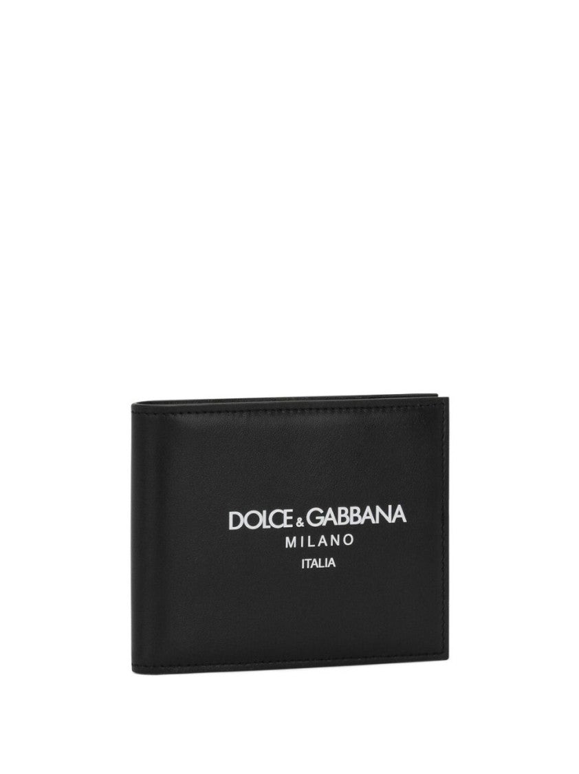 Dolce & Gabbana Bi-Fold Wallet In Black Calf Leather