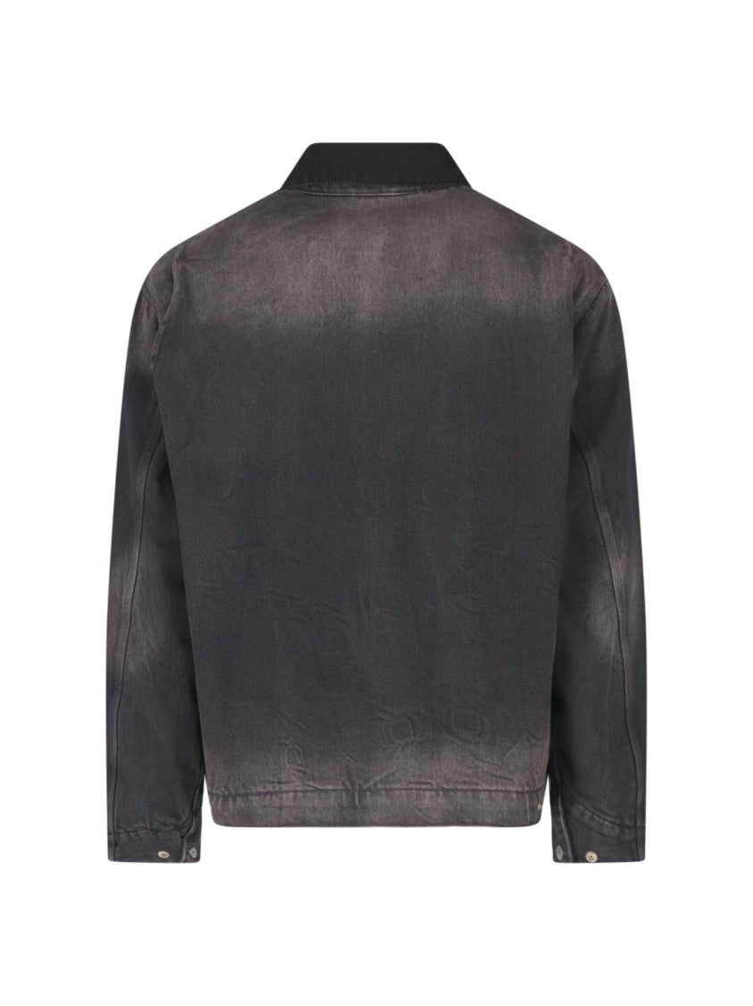 Carhartt Wip Black Og Detroit Worn-Effect Cotton Jacket