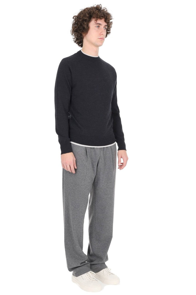 Eleventy Crew Neck Sweater In Pure Virgin Wool