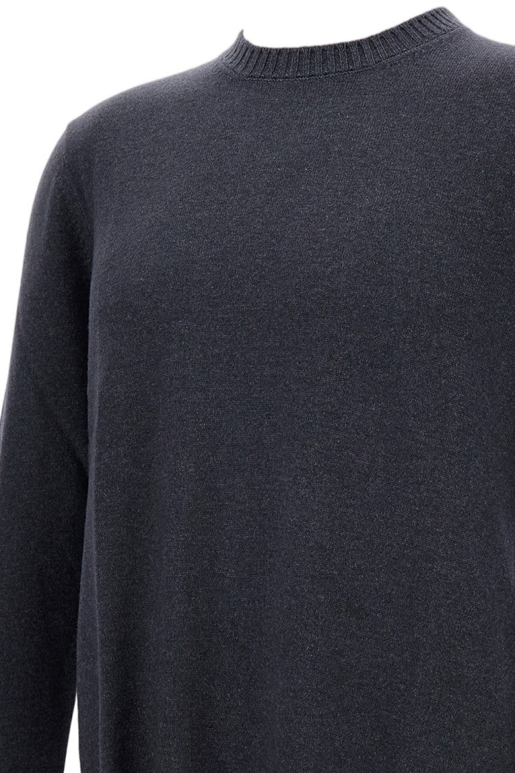 Gran Sasso Minimalist Crew Neck Sweater With Ribbed Trims