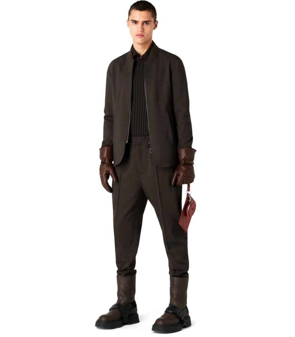 Emporio Armani Brown Blue Reversible Jacket