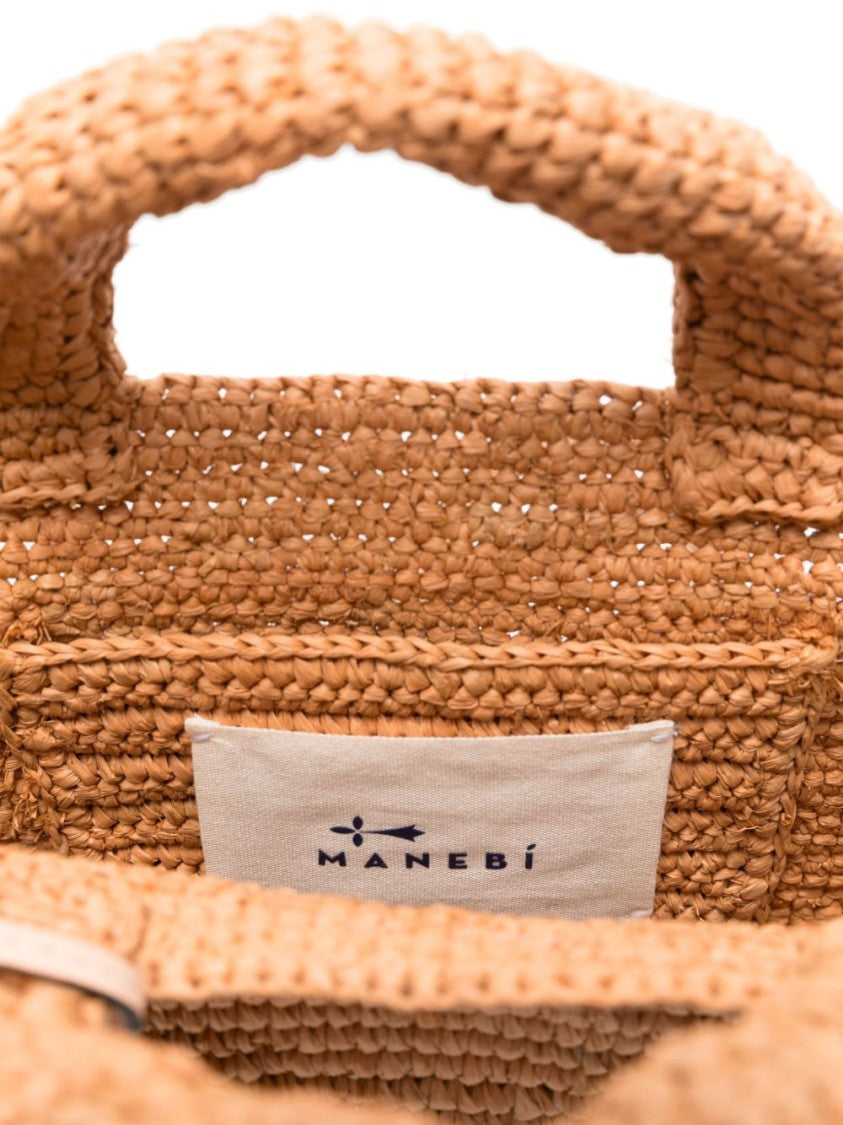Manebi Textured Woven Orange Handbag