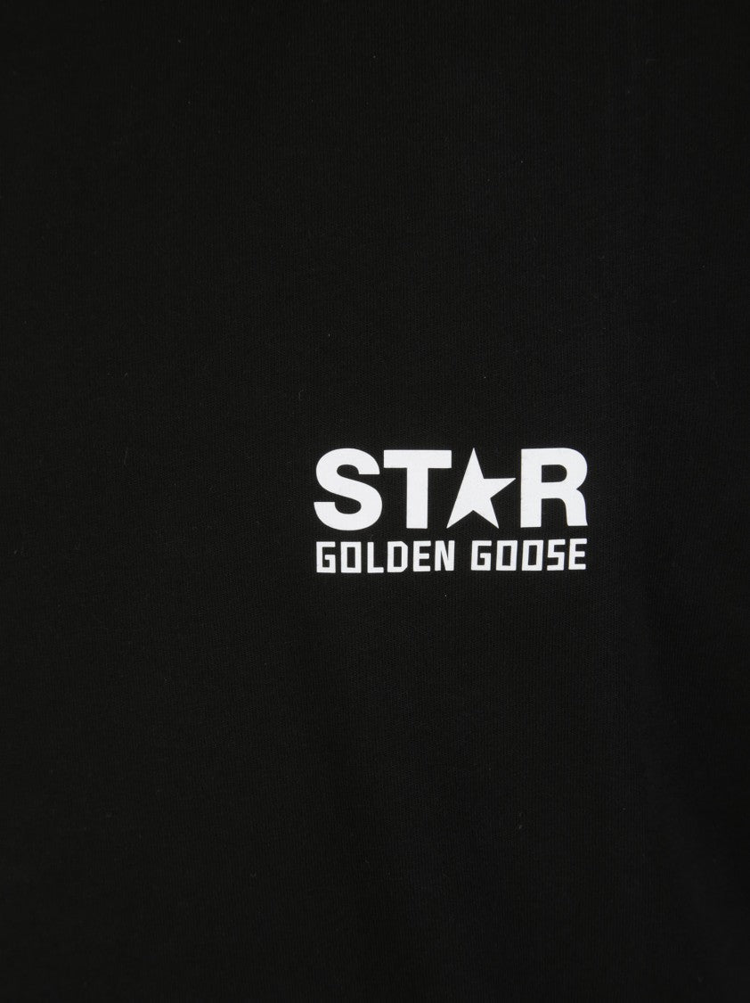 Golden Goose Half-Sleeve Black T-Shirt With Iconic Logo And Star