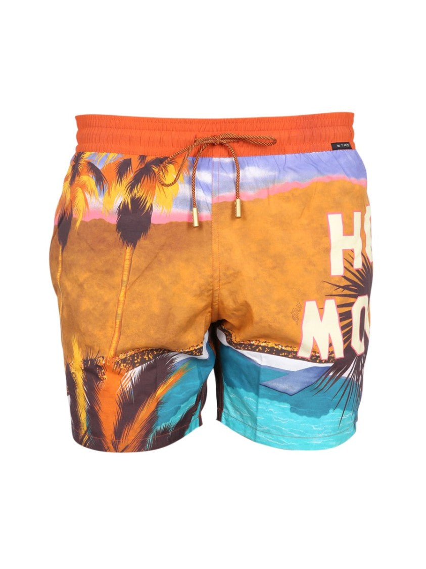 Etro Tropical Print Boxer Swimsuit