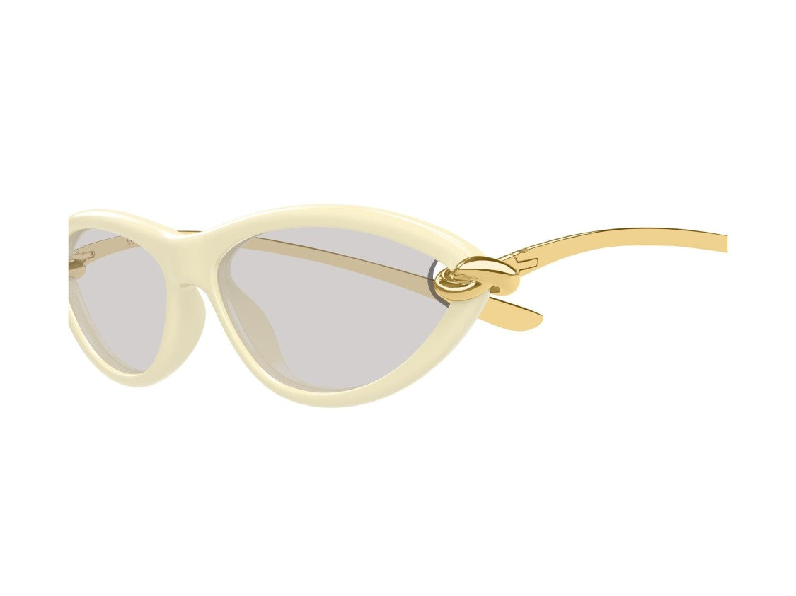 Bottega Veneta Gold Bv1390s Glossy Cat-Eye Sunglasses