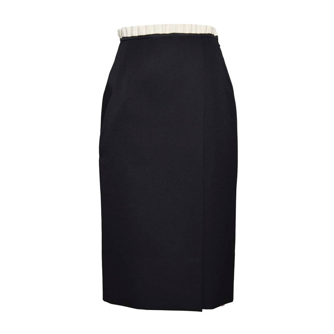 Maison Margiela Black Wool Midi Skirt