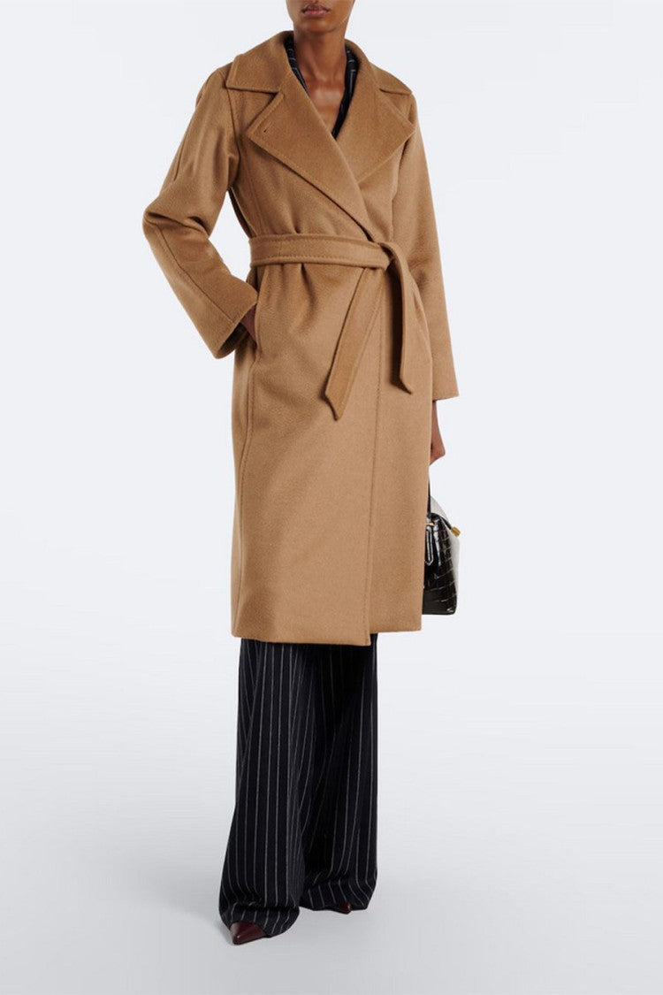 Max Mara Camel Manuela Belted Wrap Camel Coat