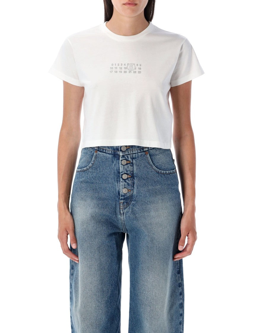 Mm6 By Maison Margiela Cropped Short-Sleeve T-Shirt