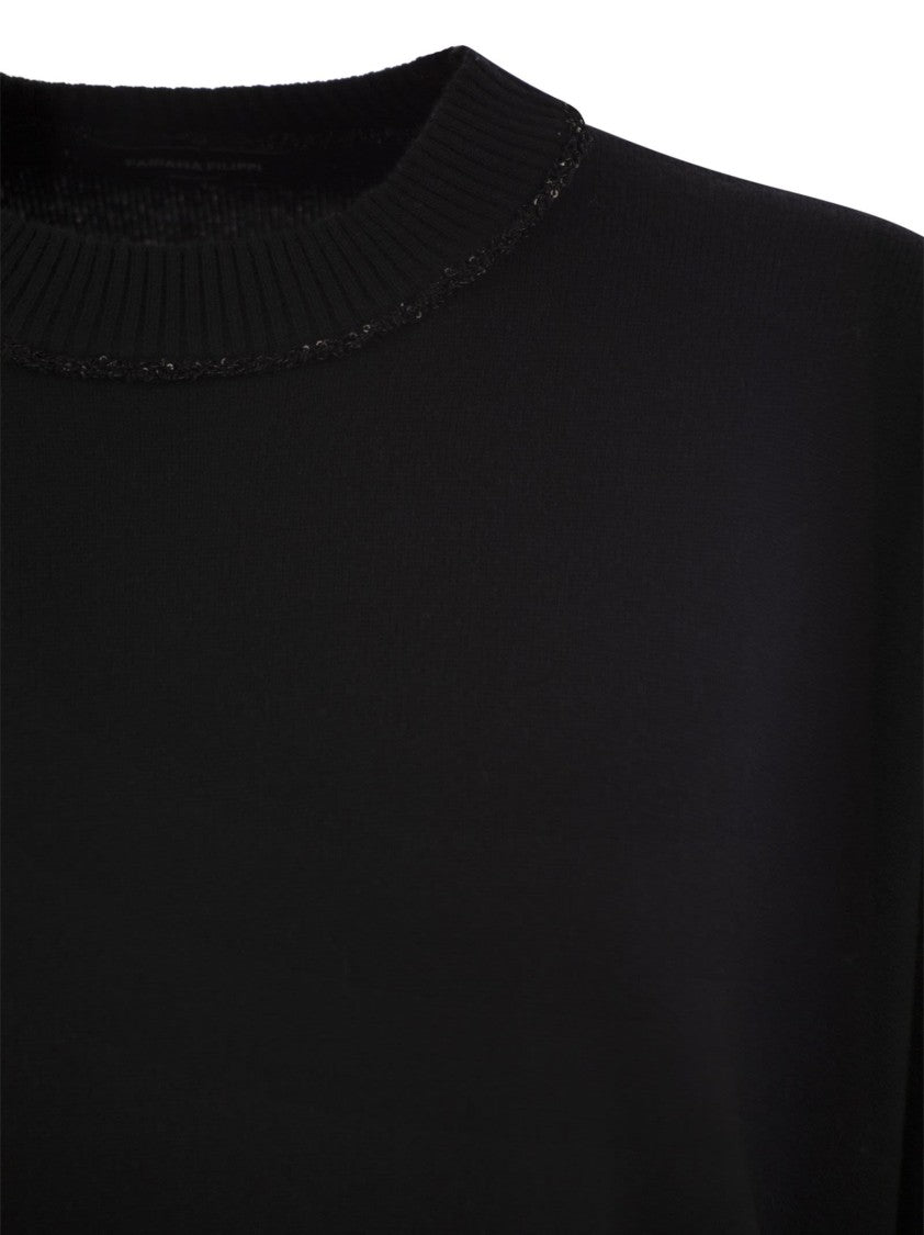 Fabiana Filippi Crew-Neck Sweater With Sequins And Relaxed Fit