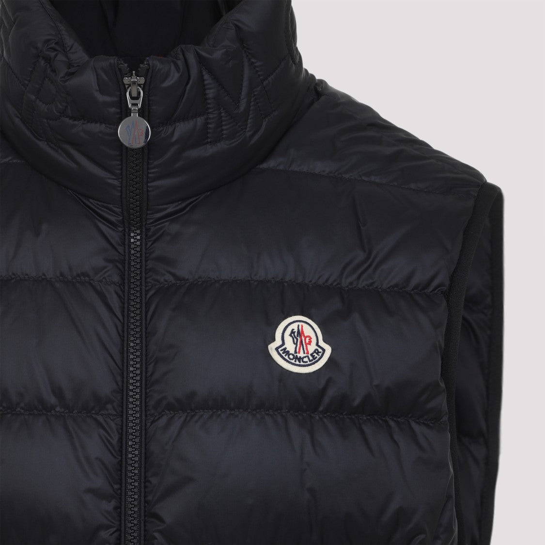 Moncler Quilted Black Moncler Waistcoat With High Collar