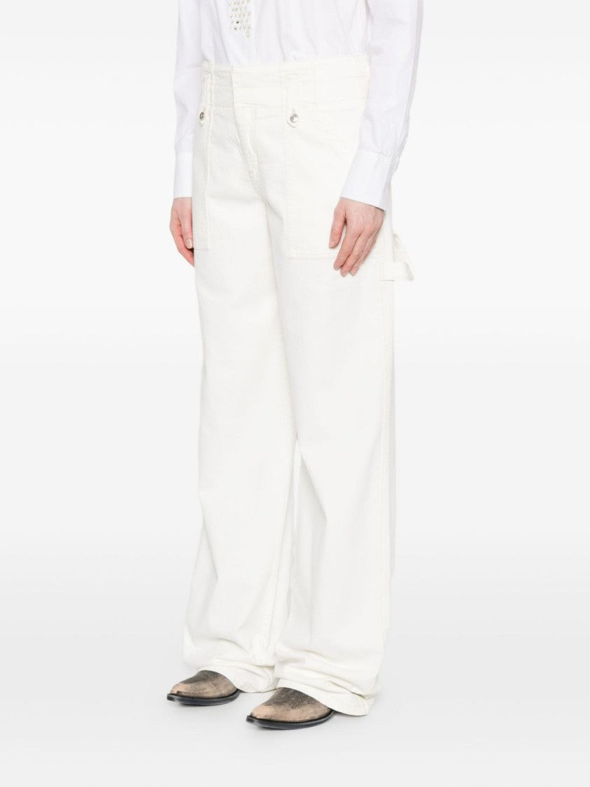 Ermanno Scervino Wide-Leg White Jeans With High Waist