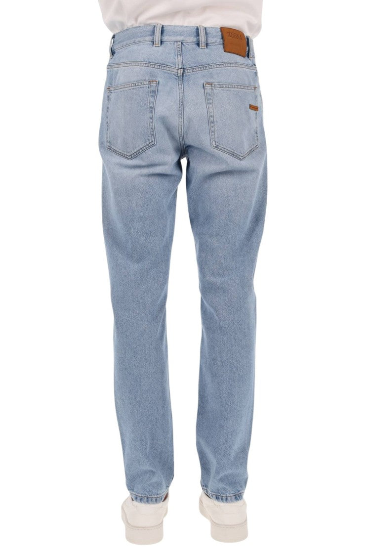 Zegna Light Wash Denim Jeans With Classic Five-Pocket Design