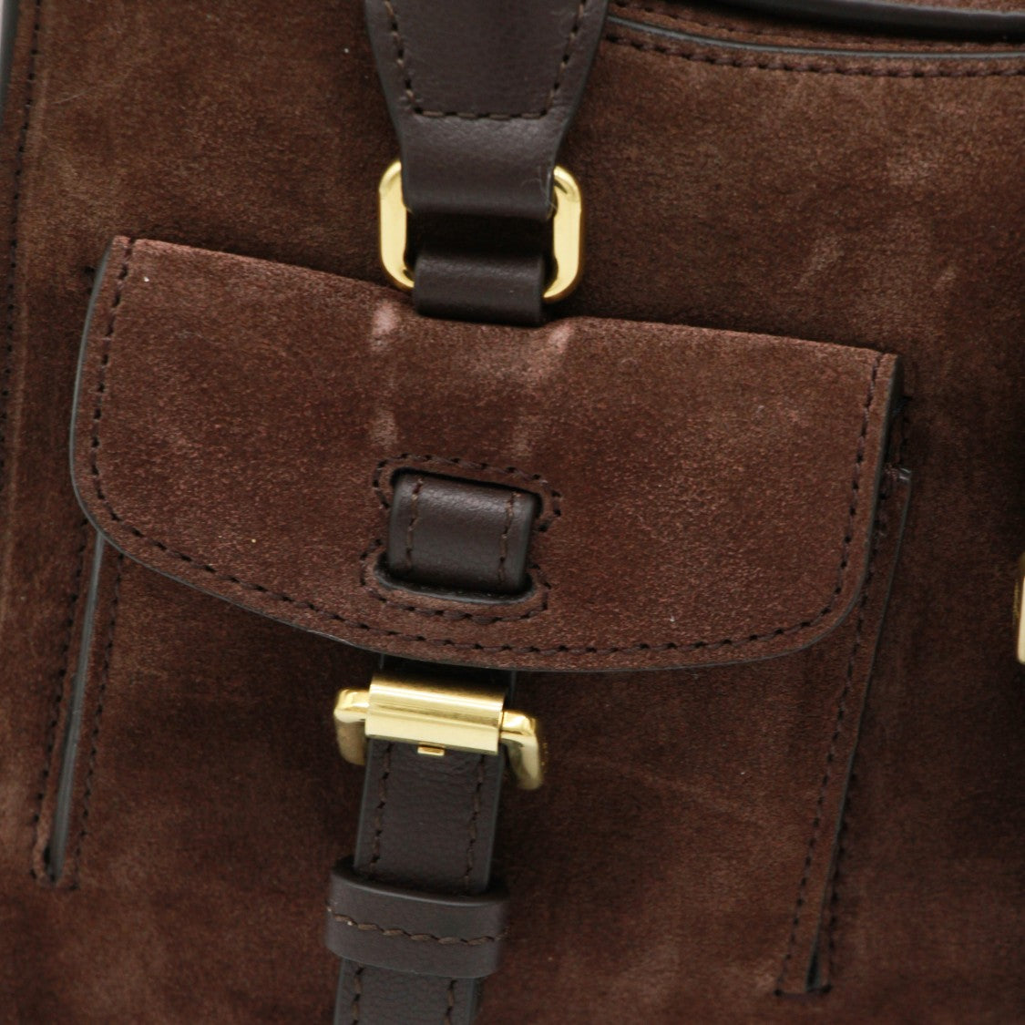 Mulberry Structured Brown Suede Handbag With Gold-Tone Hardware And Versatile Design