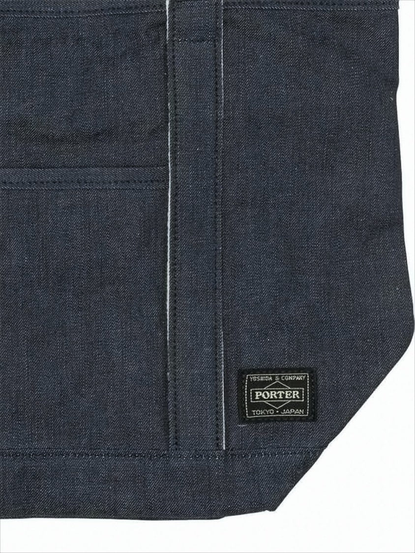 Porter Structured Navy Cotton Tote Bag
