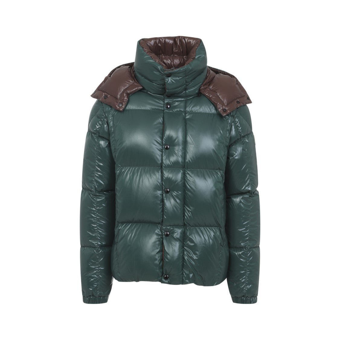 Moncler Padded Dark Green Parana Jacket With Detachable Hood