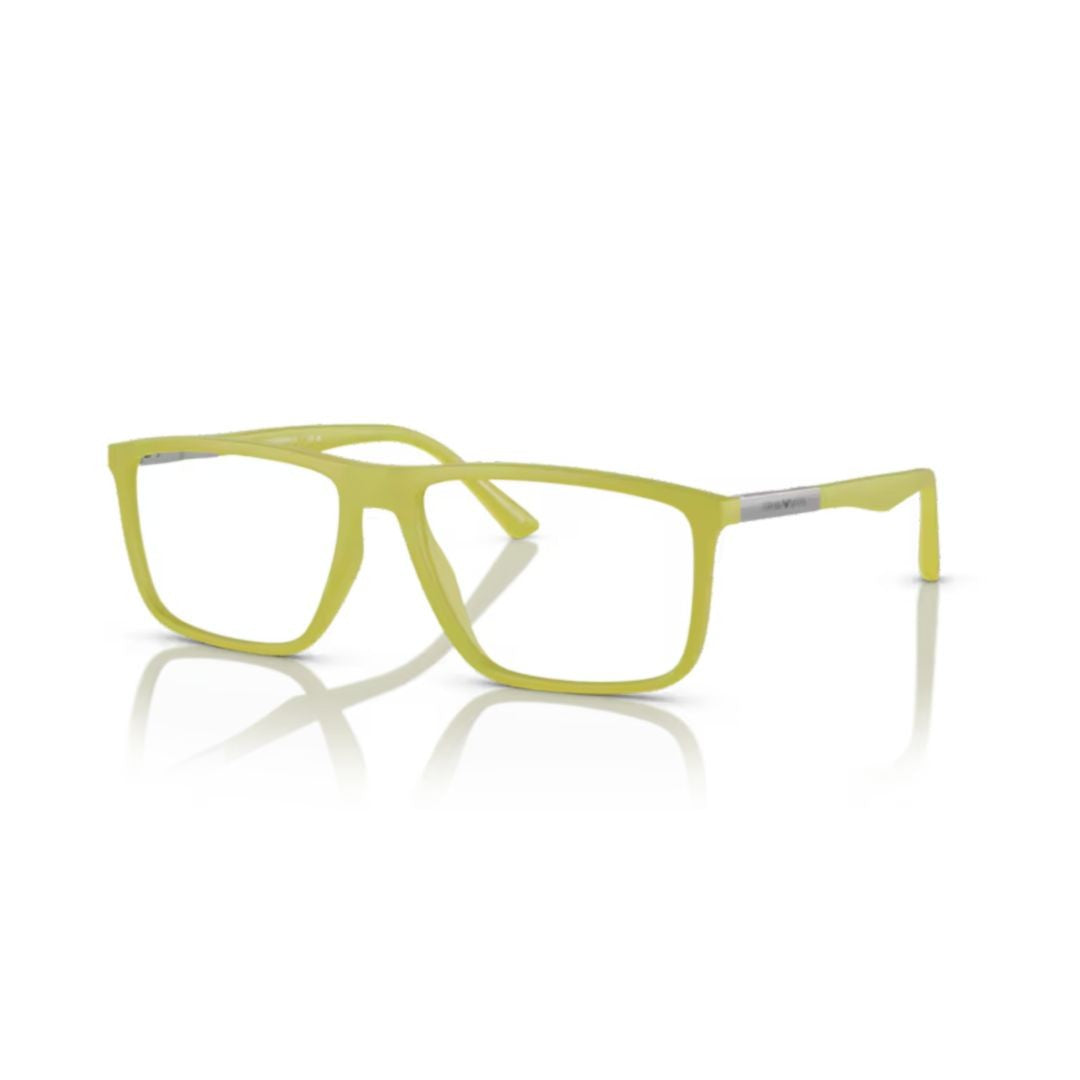 Emporio Armani 3221 Vista Rectangular Frame Eyeglasses With Silver Accents