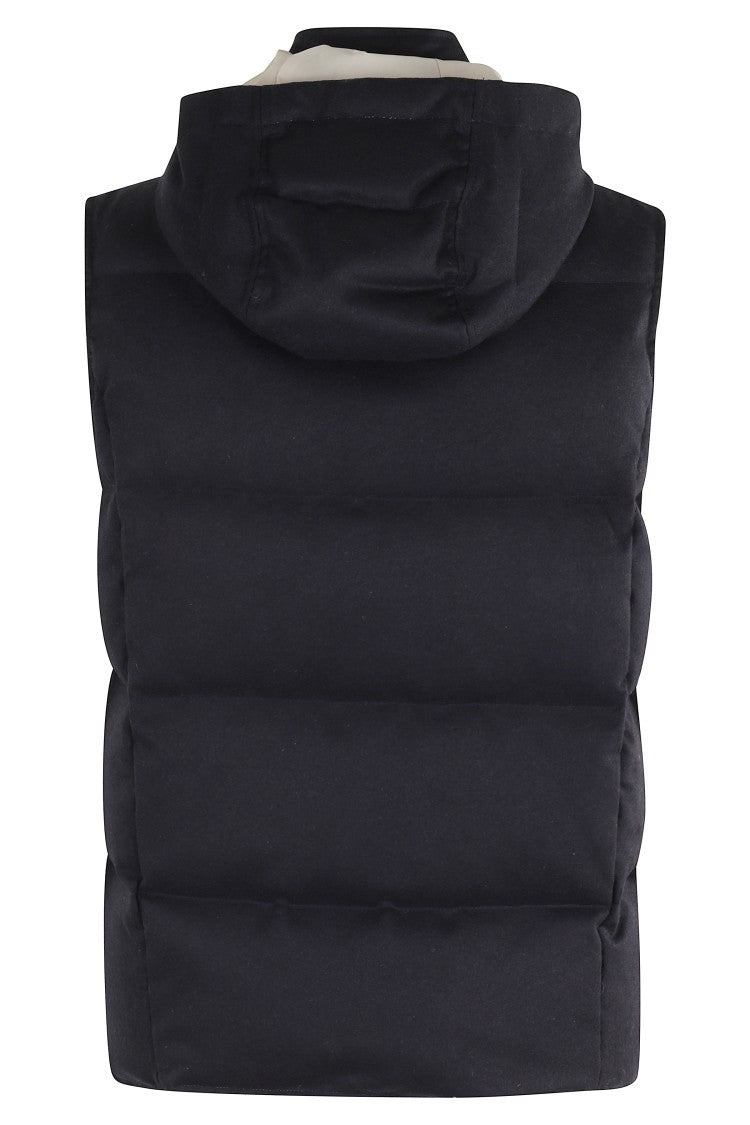 Eleventy Quilted Wool Cashmere Blend Vest