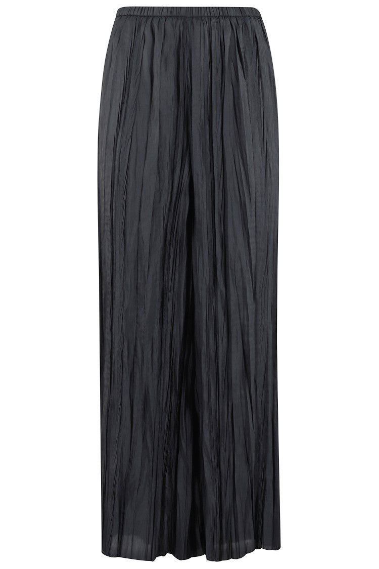 Roberto Collina Wide-Leg Black Pleated Trousers With Elasticized Waistband