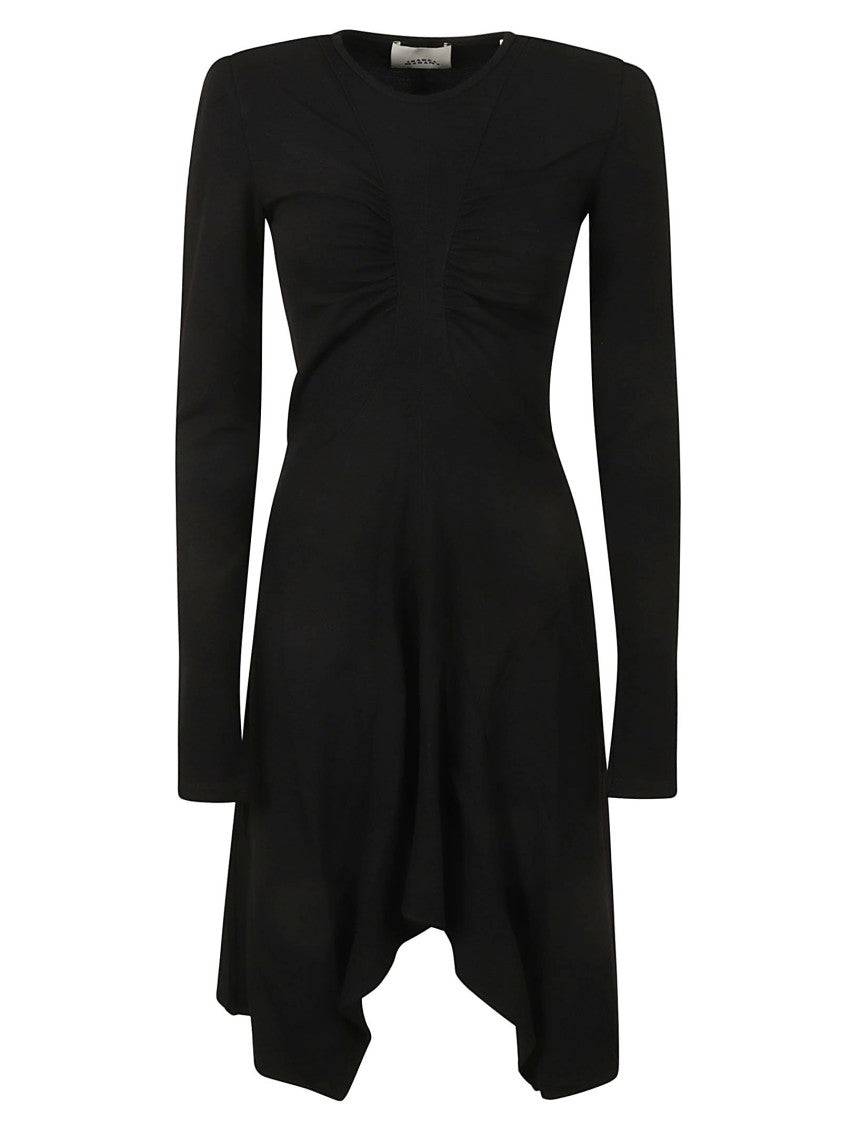 Isabel Marant Fitted Black Dress With Asymmetrical Hemline