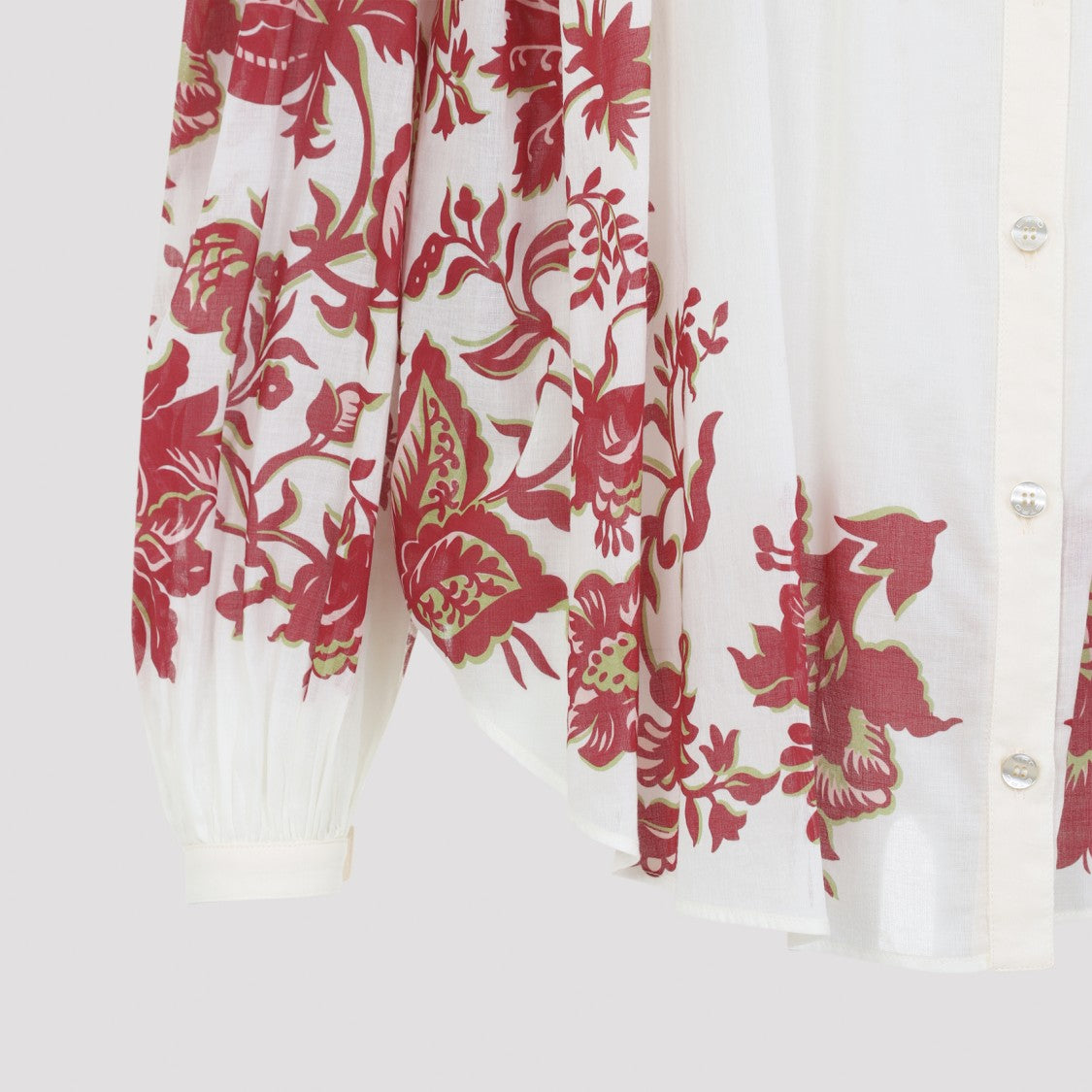 Etro Pleates Band Collar Cotton Shirt