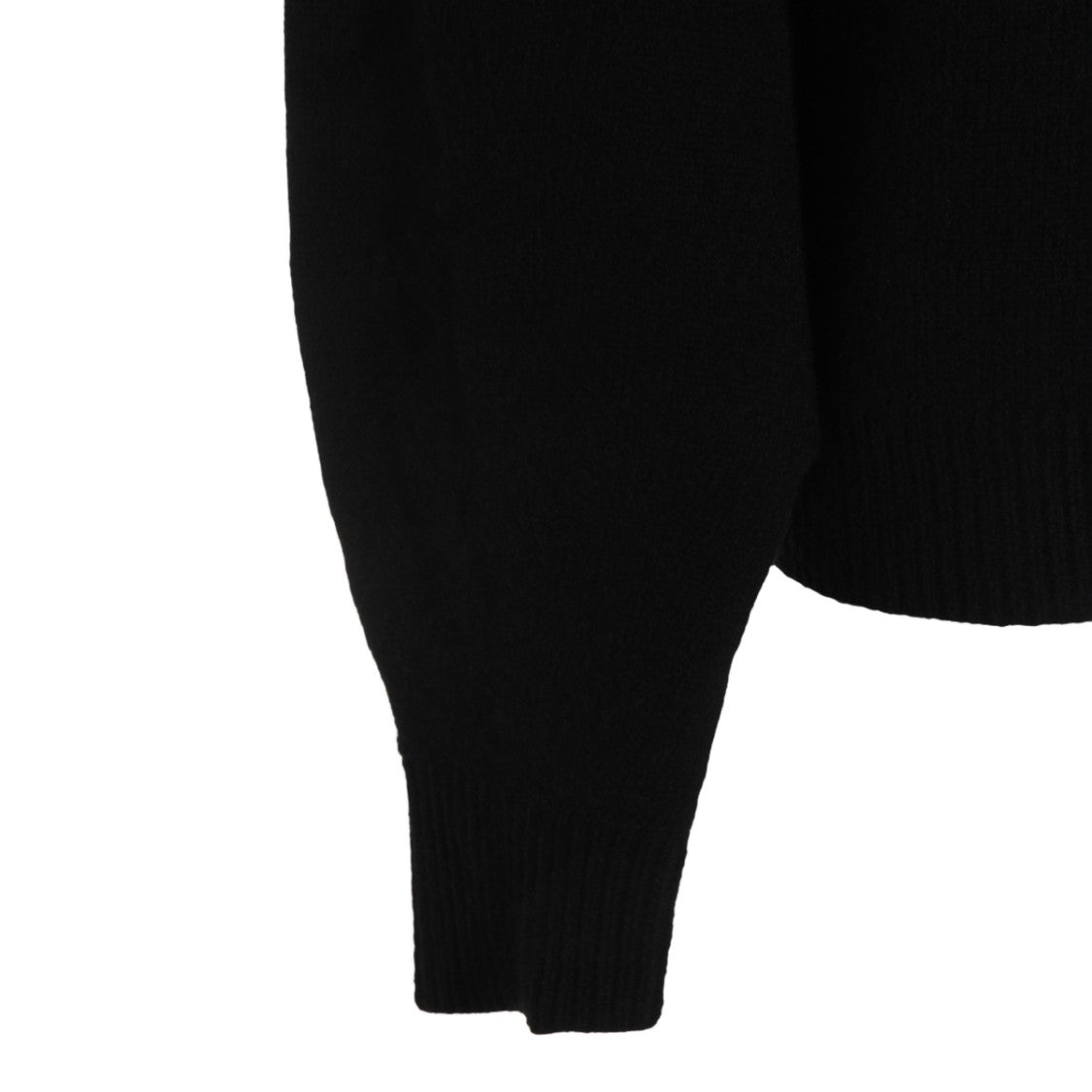 Malo High-Neck Black Sweater With Ribbed Cuffs
