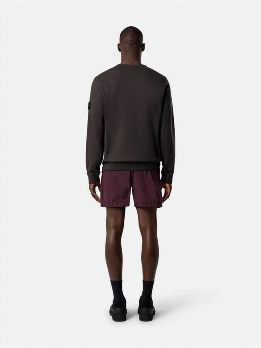 Stone Island Long-Sleeve Black Sweatshirt With Design And Patch Logo