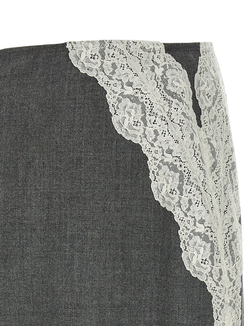 Jil Sander Organza Lace Wool Skirt