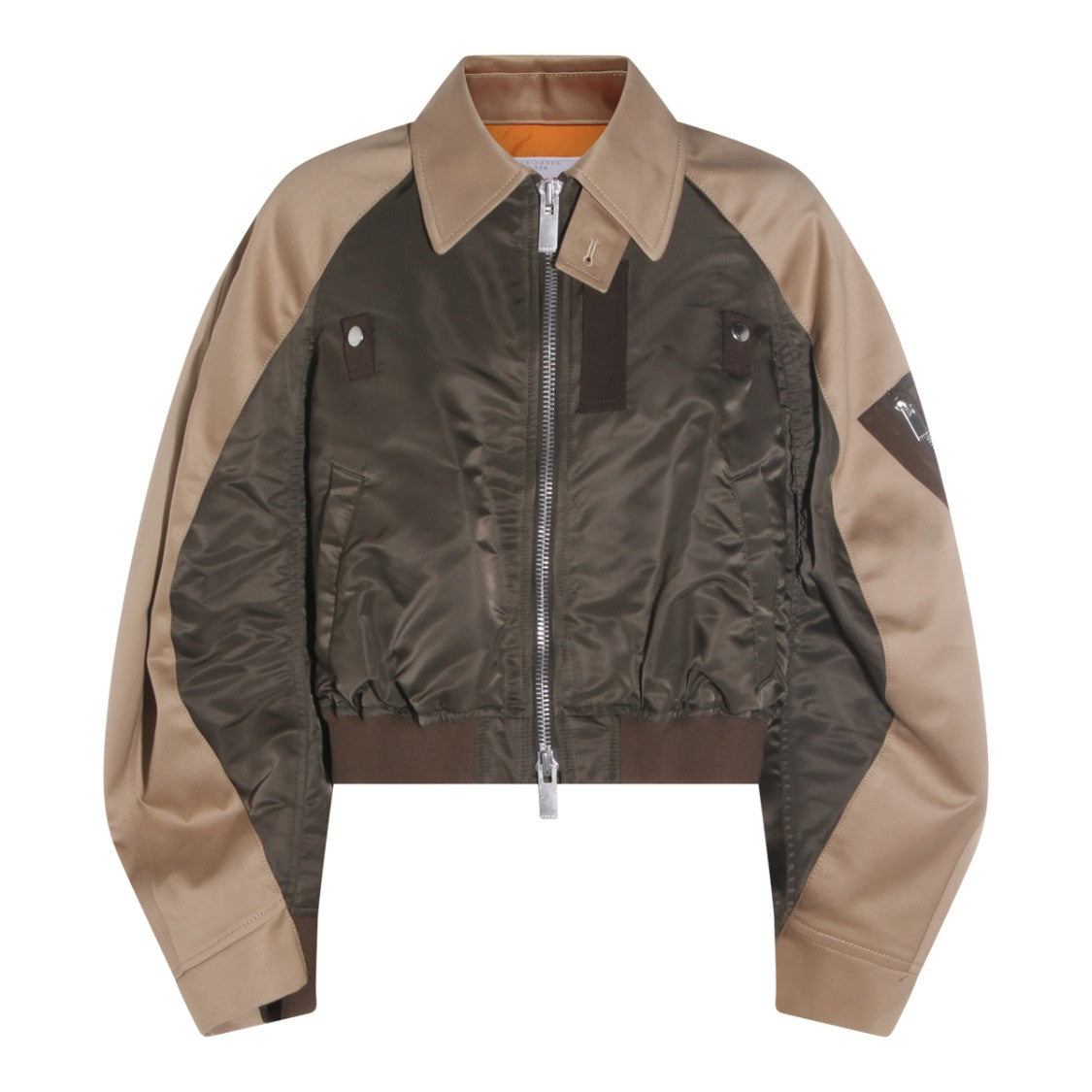 Sacai Layered Neutrals Jacket With Innovative Design And Structured Silhouette