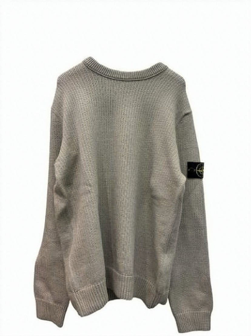 Stone Island Textured Cotton Crewneck Jumper