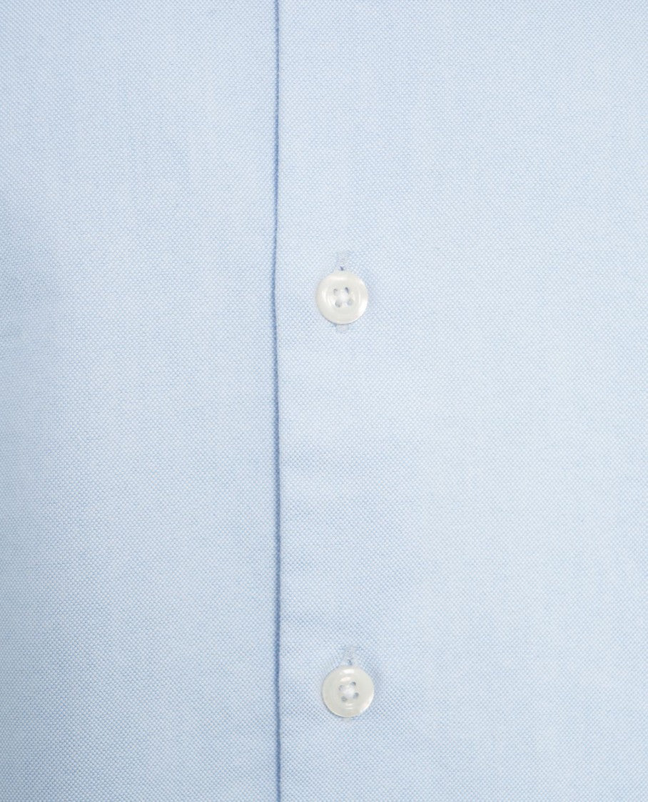 Bastoncino Classic Cotton Shirt With Button-Down Collar And Rounded Hem