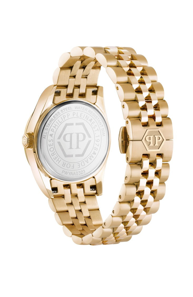 Philipp Plein Date Superlative Crystal Watch With Mother Of Pearl Dial