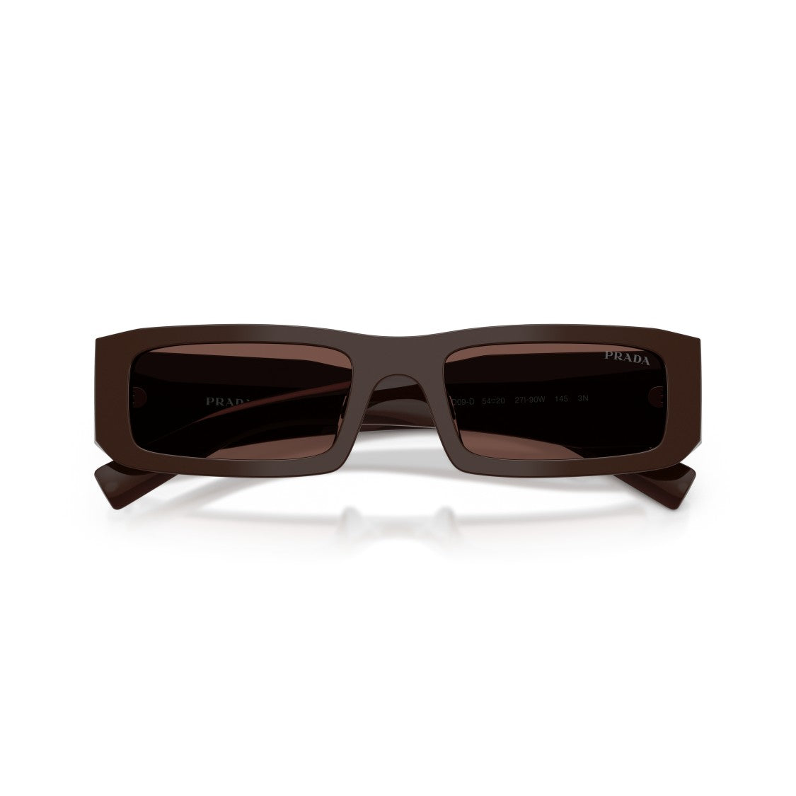 Prada 0Pr D09sd Rectangular Brown Acetate Sunglasses