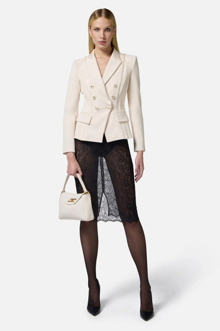 Elisabetta Franchi Double-Breasted Blazer With Structured Shoulders