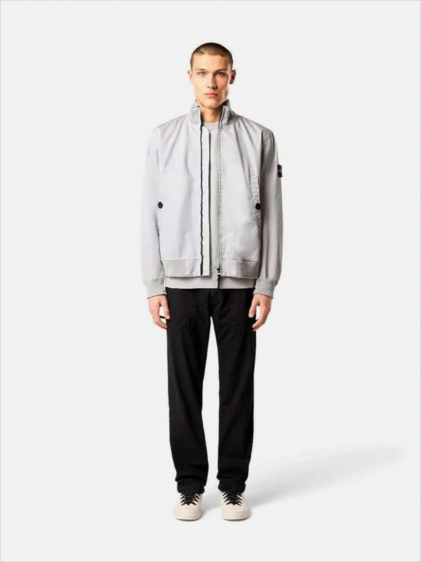 Stone Island Relaxed Fit Black Straight Pants With Minimalist Design