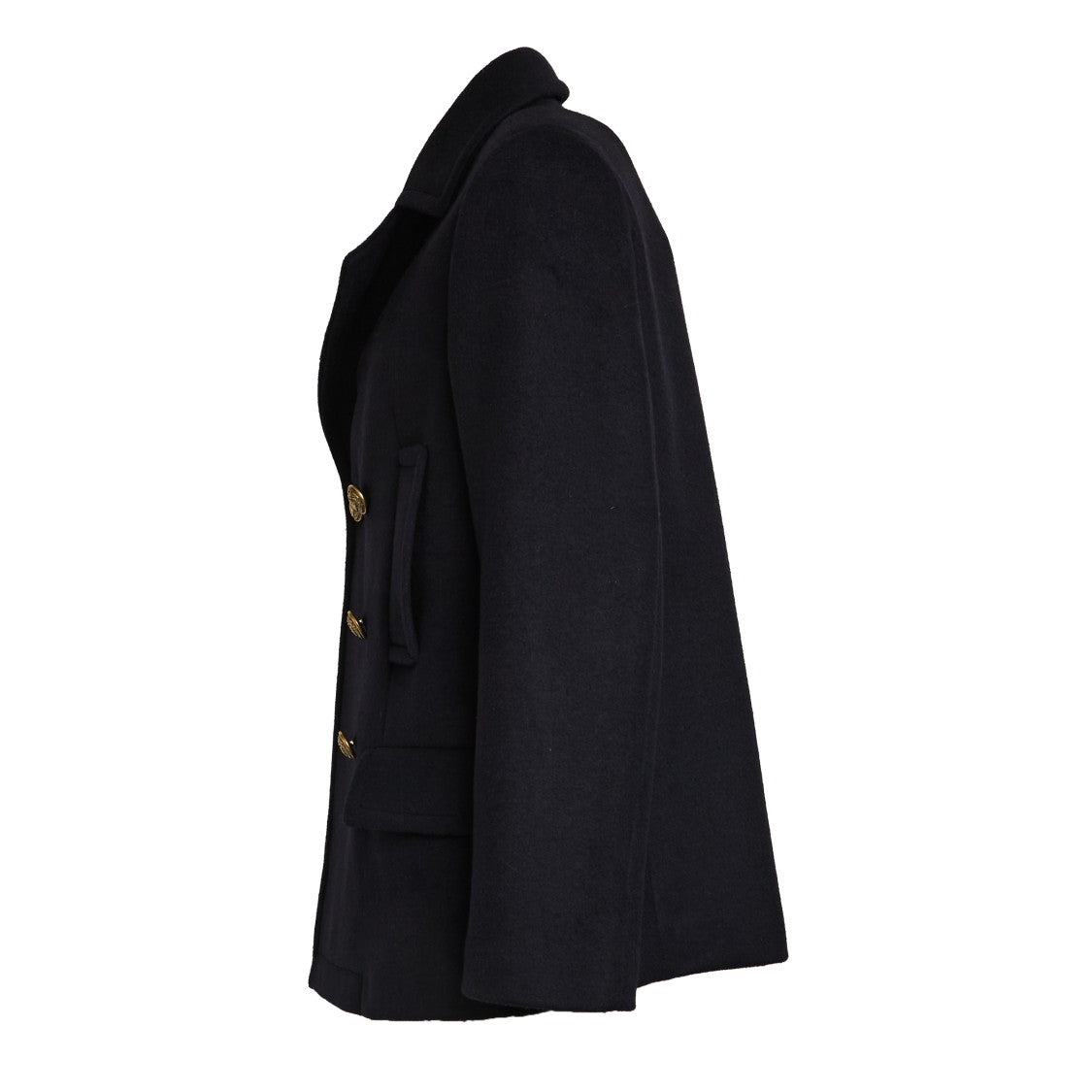 Dondup Double-Breasted Peacoat With Ten-Button Closure And Martingale Detail