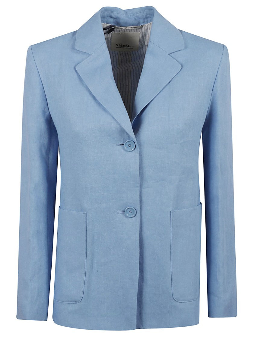 Max Mara Tailored Blue Linen Jacket