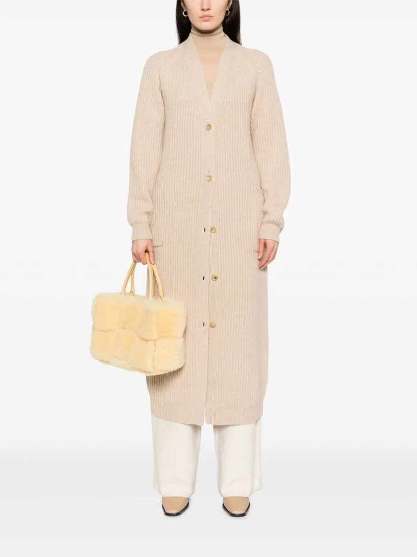 Max Mara Ribbed Knit Cardigan With V-Neckline