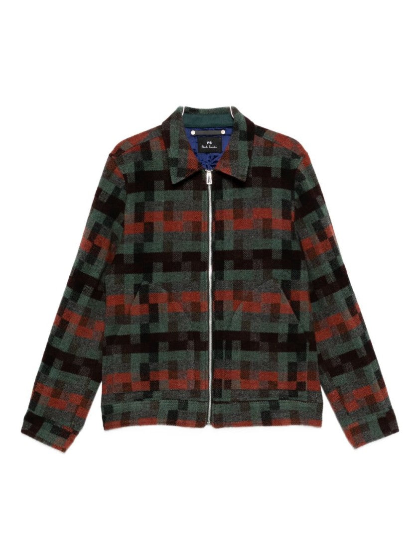 Paul Smith Geometric Checkered Zip-Up Jacket