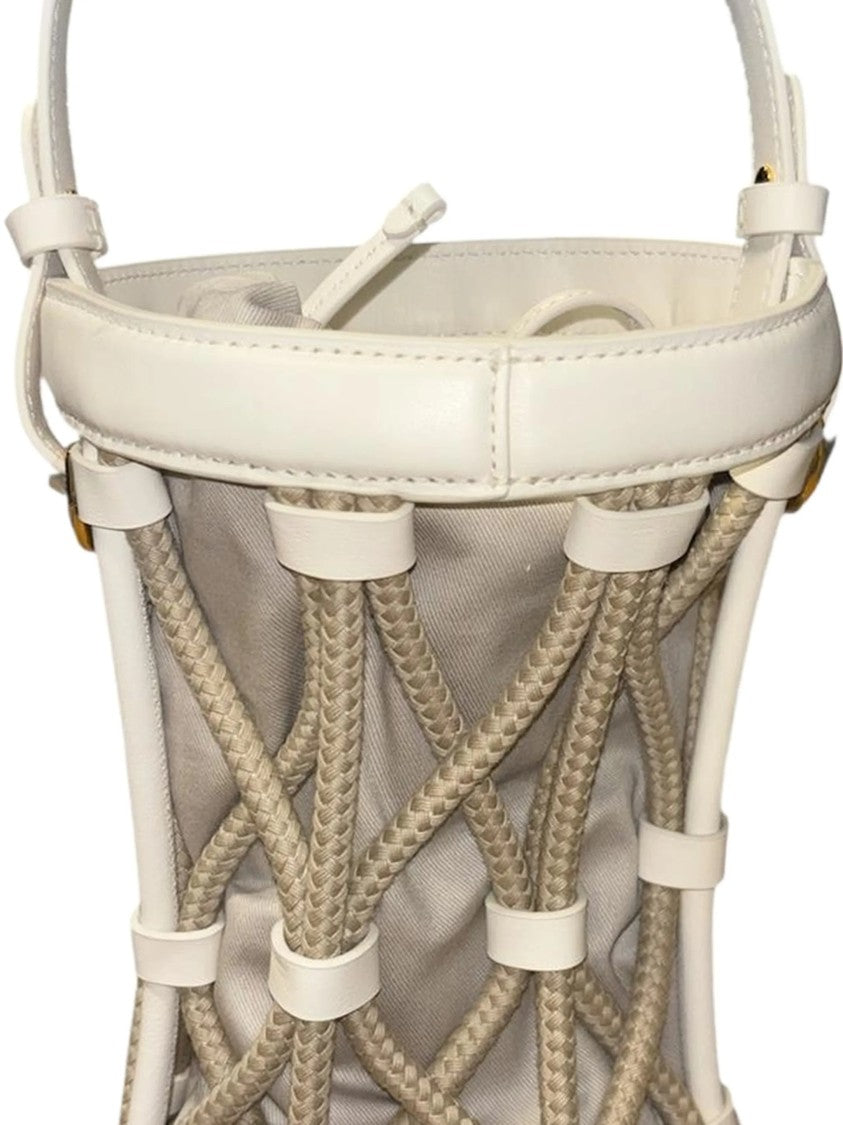 Coccinelle Koi Rope Braided Leather Bucket Bag