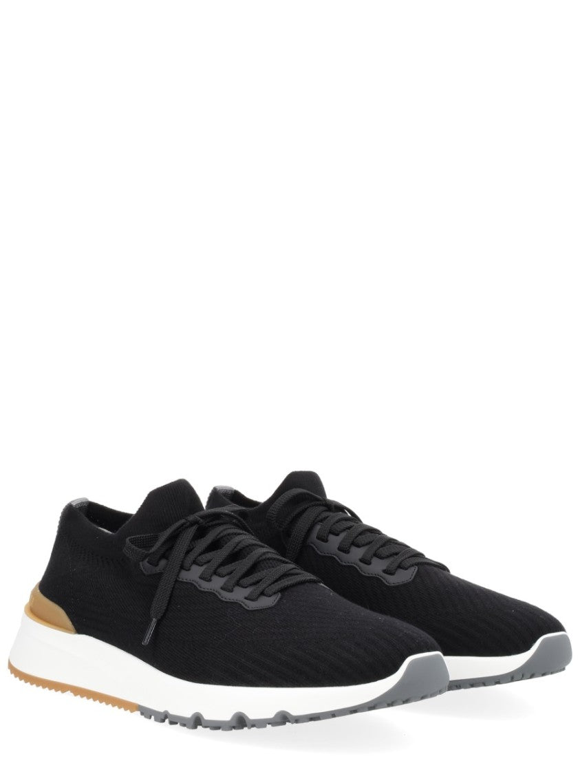 Brunello Cucinelli Knitted Upper Sneaker With Streamlined Silhouette